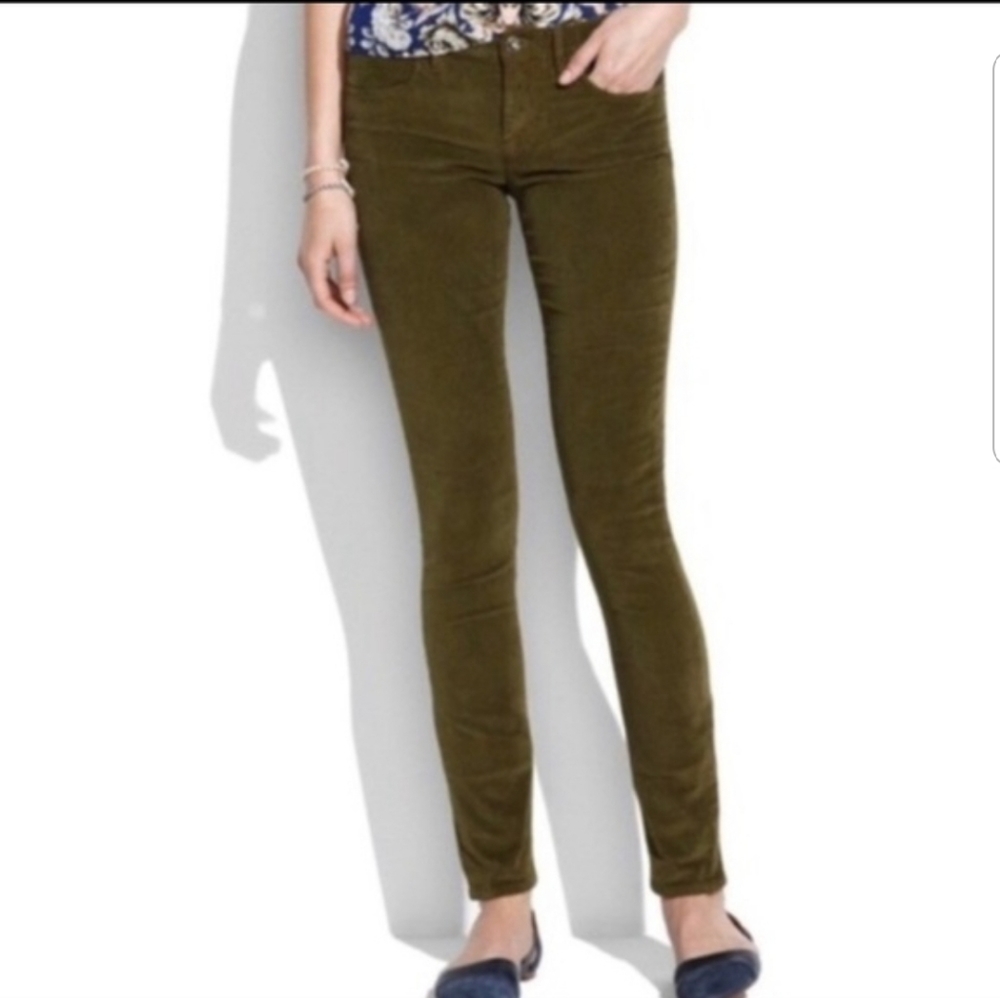 Madewell velvety cords in army green